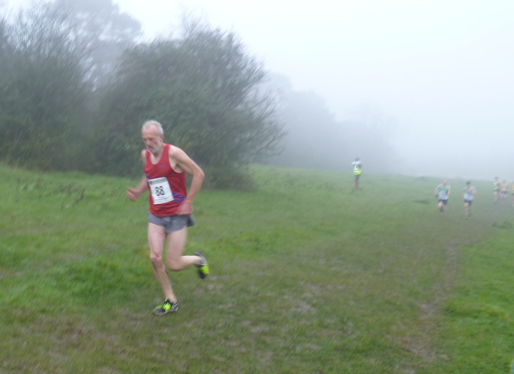 Adrian leads a group of runners up one of the hills
